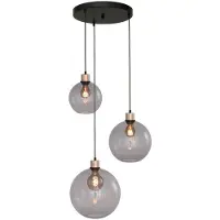Masterlight Vide hanglamp Lazise 3-lichts goud met zwart