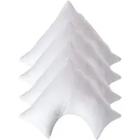 Homescapes Satijn Streep Katoen V-Kussensloop – Set van 4 - Wit - 100% Egyptisch Katoen - 330TC - 38 x 76 cm