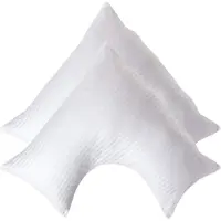 Homescapes Satijn Streep Katoen V-Kussensloop – Set van 2 - Wit - 100% Egyptisch Katoen - 330TC - 38 x 76 cm