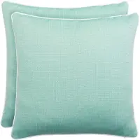 BOG 2-Delige Set Outdoor Kussens - 45x45 Cm - Waterafstotend & Weerbestendig - Sier- En Tuinkussens Met Bies Linnenlook - Decoratieve Bankkussens Voor Balkon & Terras - Mint