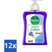 Dettol 12 x - Handzeep - Soothe - Lavendel & Vioolbloesem - 250 ml - Antibacteriële Handzeep - Lavendel Handzeep - Vioolbloesem Handzeep - Verzachtende Handzeep - Handzeep Voor Gevoelige Huid