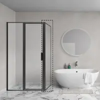 Aqua Vista Diasi inloopdouche - 100x200cm - 8mm - helder nano coating glas - frame - mat zwart
