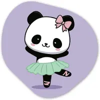 MuchoWow Organische wanddecoratie 60x60 cm - Organisch schilderij Panda - Paars - Sierlijk - Kawaii - Muurdecoratie woonkamer - Kamer decoratie - Schilderijen - Muurcirkel aesthetic