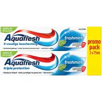 Aquafresh Freshmint 3-in-1 Tandpasta – Promo Pack 2x 75 ml – Gezond Tandvlees, Sterke Tanden & Frisse Adem