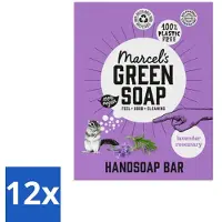 Marcel's Green Soap 12 x - Handzeep Bar - Lavendel & Rozemarijn - Zachte verzorging - 90 gr - Handzeep - Zeep Bar - Lavendel - Rozemarijn - Natuurlijke Zeep