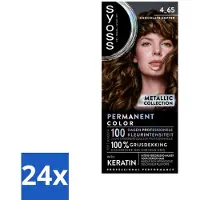 Syoss 24 x - Permanent Coloration 4-65 - Haarverf - Permanente Haarkleuring - Chocolate Copper - Grijsdekking - Permanente Haarkleur - Chocolade Koper - Haarkleur - Haarverzorging -