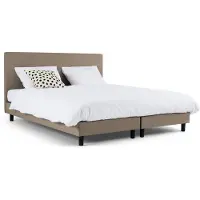 Maxi Box Ambra met Silver Pocket Deluxe Foam matras - 120 x 200 cm - taupe