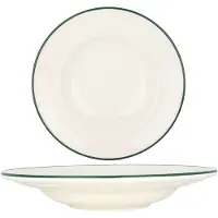 RINART Pastabord green edge porselein 27 cm (400cc) set van 2