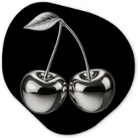 MuchoWow Organische wanddecoratie 60x60 cm - Organisch schilderij Kers - Luxueus - Metallic - Muurdecoratie woonkamer - Kamer decoratie - Schilderijen - Muurcirkel aesthetic
