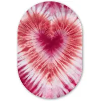 MuchoWow Muurovaal 40x60 cm - Ovale wanddecoratie Hartvorm - Roze - Tie dye - Ovalen schilderij - Muurdecoratie woonkamer - Kamer decoratie - Schilderijen - Wandcirkel