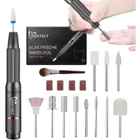 Dentect Elektrische Nagelvijl Zwart - Nagelfrees - Met Bitjes - Extra Opzetstukjes - Manicure Set - Pedicureapparaat
