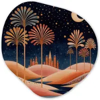 MuchoWow Organische wanddecoratie 40x40 cm - Organisch schilderij Sterrenhemel - Palmen - Rivier - Muurdecoratie woonkamer - Kamer decoratie - Schilderijen - Muurcirkel aesthetic