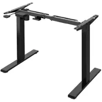 Furniture Legs Europe FLE - Hoogwaardig zit-sta bureau max 200 cm breed zwart gepoedercoat elektrisch verstelbaar van 71 tot 120 cm
