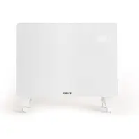 Create - Glass Panel Heater Elektrische 1500W - Smart WiFi bediening via app - 2 Vermogens - Vrijstaand of wandmontage - Thermostaat 24 uur - Op Wielen - Wit - WARM CRYSTAL