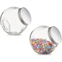 Zeller Glazen voorraadpot - 4x - snoeppot - 1200 ml - 15 x 10 cm - Bewaarpot - Voedsel bewaren