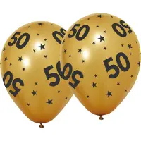 We Fiesta 12 Ballonnen 12" goud 50 jaar jubileum - Signature Years - Versiering Slinger Feestdecoratie Decoratie Verjaardag Jubileum Ballon Feest