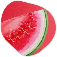 MuchoWow Organische wanddecoratie 60x60 cm - Organisch schilderij Watermeloen - Rood - Zomers - Muurdecoratie woonkamer - Kamer decoratie - Schilderijen - Muurcirkel aesthetic
