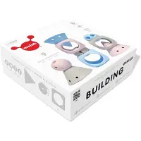 Moluk BUILDING GENIUS / SET Pastel kleuren: 9pcs mix van HIX, MOX & OIBO, in siliconen rubber, in doos 19.5x19.9x6.8cm, 2+
