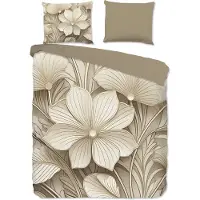 Good Morning Dekbedovertrek Katoen Renforcé Artdeco - sand 200x200/220cm