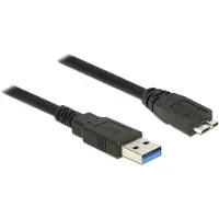 DeLOCK USB Micro naar USB-A kabel - USB3.0 - tot 2A / zwart - 5 meter