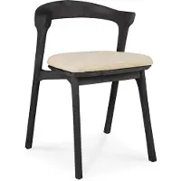 Ethnicraft Bok dining tuinstoel gelakt teak met stoffen bekleding