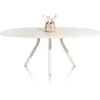 Xooon Lund eetkamertafel ovaal MDF tafelblad Nebbia/metalen onderstel