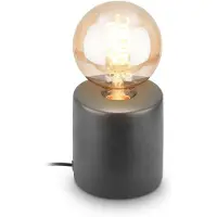 Briloner Tubo – Tafellamp met keramiek – E27 Fitting – bedlamp met kabelschakelaar – antraciet – Ø10 x 10,3 cm