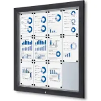 SHOWDOWN Vitrine Magnetisch 102,5 (B) x 106,7 (H) cm Antraciet 12 x A4