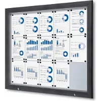 SHOWDOWN Vitrine Magnetisch 124,5 (B) x 106,7 (H) cm Antraciet 15 x A4