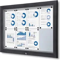 SHOWDOWN Vitrine Magnetisch 102,5 (B) x 76 (H) cm Antraciet 8 x A4