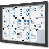 SHOWDOWN Vitrine Magnetisch 146,5 (B) x 106,7 (H) cm Antraciet 18 x A4