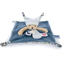 Doudou et Compagnie Knuffelbeer dag&nacht, blauw 25cm