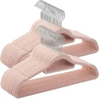 Hoppa! Anti-slip fluwelen kledinghangers (50 stuks) – roze