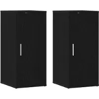 vidaXL Schoenenkasten 32x35x70 cm spaanplaat 2 st zwart eikenkleurig