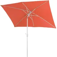 MCW Parasol N23, tuinparasol, 2x3 m rechthoekig kantelbaar, polyester/aluminium 4,5 kg UV-bescherming 50+ ~ terracotta
