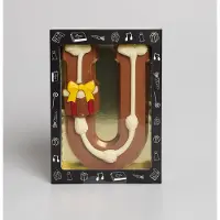 Pure Verwennerij Luxe Gedecoreerde Melk Chocolade Letter U - 240 Gram
