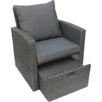 Homla LINDE - Tuinstoel met Ottoman - Grijs - 73x70x81 cm - 743924
