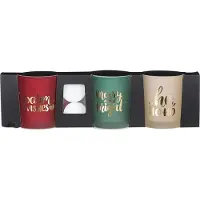 House of Seasons Waxinelichthouder Kerst D 7 H 8 Cm 3 Stuks