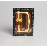 Pure Verwennerij Luxe gedecoreerde chocoladeletter D - melkchocolade - 240 gram