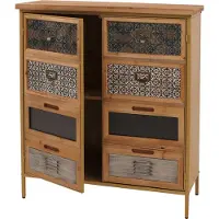 MCW Apothekerskast -O79, kast met hoge opbergvakken, vintage shabby-look 94x80x35cm, blauw