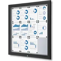 SHOWDOWN Vitrine Magnetisch 102,5 (B) x 106,7 (H) cm Zwart 12 x A4