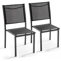 Oviala - Set van 2 tuinstoelen van en zwart textilene - Ajaccio
