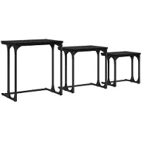vidaXL Nest Koffietafel 3 st Zwart eiken 50.5 x 35 x 53 cm
