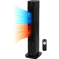 Auronic Elektrische Torenkachel 2200W – Keramische Verwarming En Ventilator In Één – Met Afstandsbediening, 70° Rotatie En Eco-Stand – Voor Ruimtes Tot 40m² – Zwart