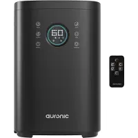 Auronic Luchtbevochtiger - 4 l Capaciteit - Aromatherapie - Nachtmodus - BPA-vrij & Fluisterstil - 360 Graden Mondstuk - Kunststof - Zwart