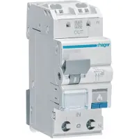 Hager AFDD met LS-schakelaar, 1P+N, 6kA, B-10A, ARC910D, 2 meter. Foutstroomdetectie/brandbeveiligingsschakelaar