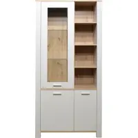 Mäusbacher Nele vitrinekast van houtmateriaal 2 deuren 1 omraamde deur met glas 96x203x44 cm