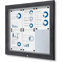 SHOWDOWN Vitrine Magnetisch 80,5 (B) x 76 (H) cm Antraciet 6 x A4