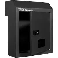 Vevor Sleutelkast voor Deur, Robuuste Stalen Brievenbus voor Deur met 30,5 cm Combinatieslot, Brievenbus, Zwart