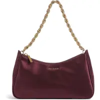 Ted Baker schoudertas handtas Agnise Chain Detail Satin Shoulder Bag Wine wijnrood